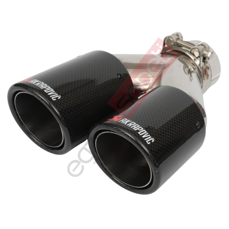 Akrapoviç Karbon Egzoz Ucu 76 MM Çiftli Dudaklı Parlak Sag Gerçek Karbon Malzeme İthal Ürün