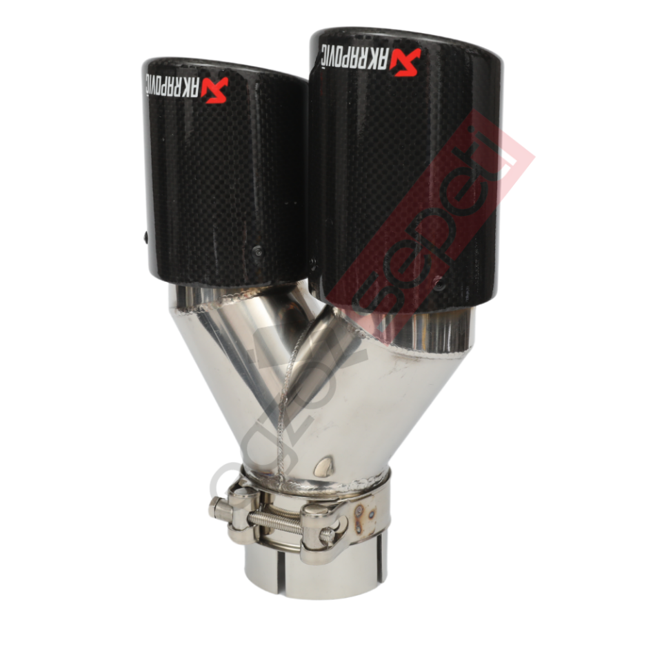 Akrapoviç Karbon Egzoz Ucu 76 MM Çiftli Dudaklı Parlak Sag Gerçek Karbon Malzeme İthal Ürün