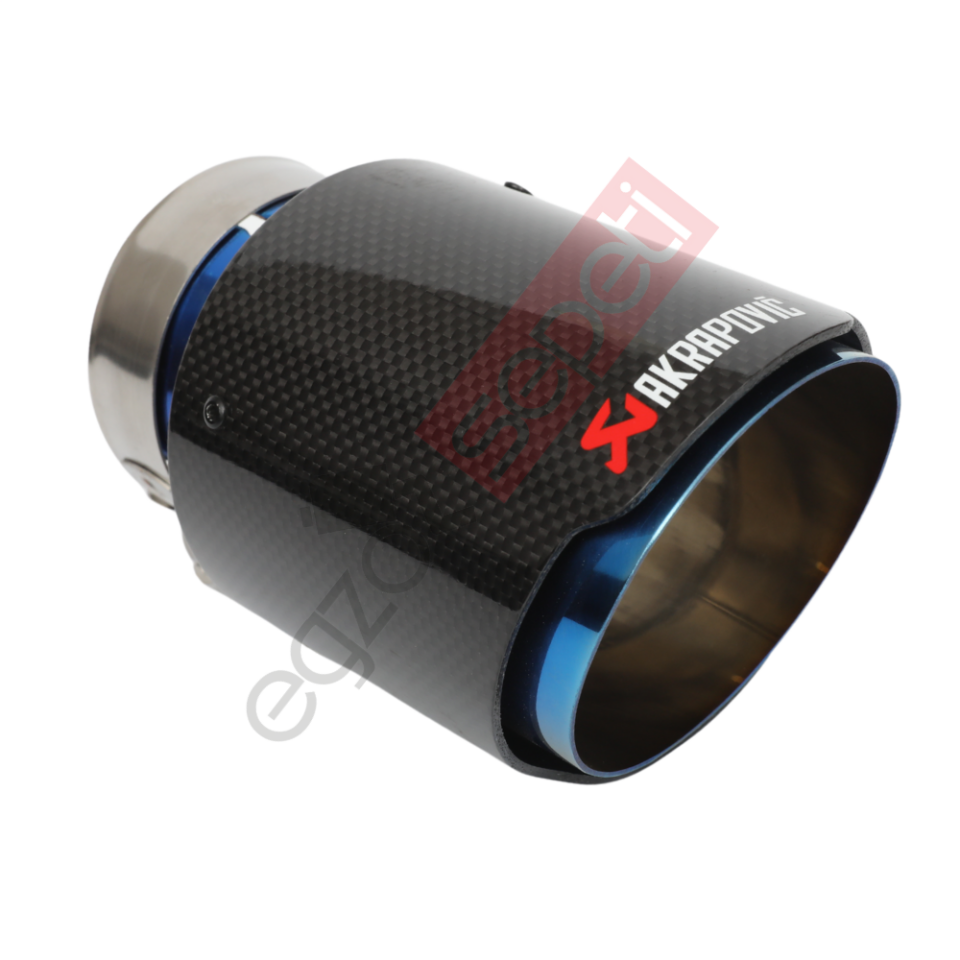 Akrapoviç Karbon Egzoz Ucu 90 MM Parlak Mavi Gerçek Karbon Mazleme İthal Ürün