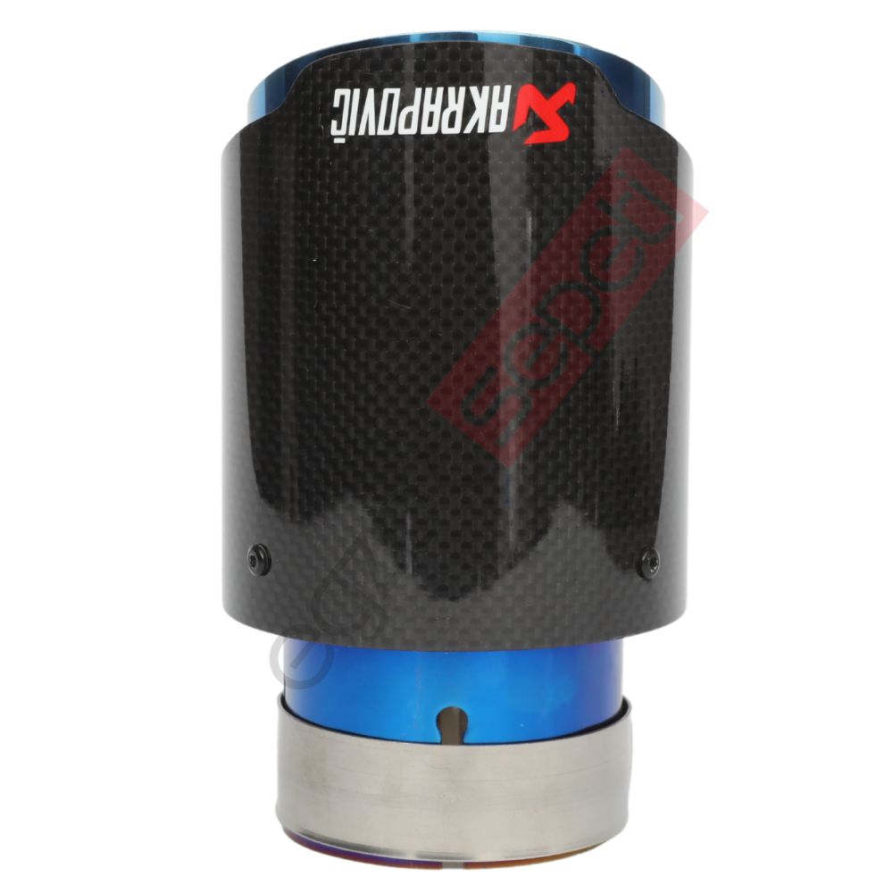 Akrapoviç Karbon Egzoz Ucu 90 MM Parlak Mavi Gerçek Karbon Mazleme İthal Ürün