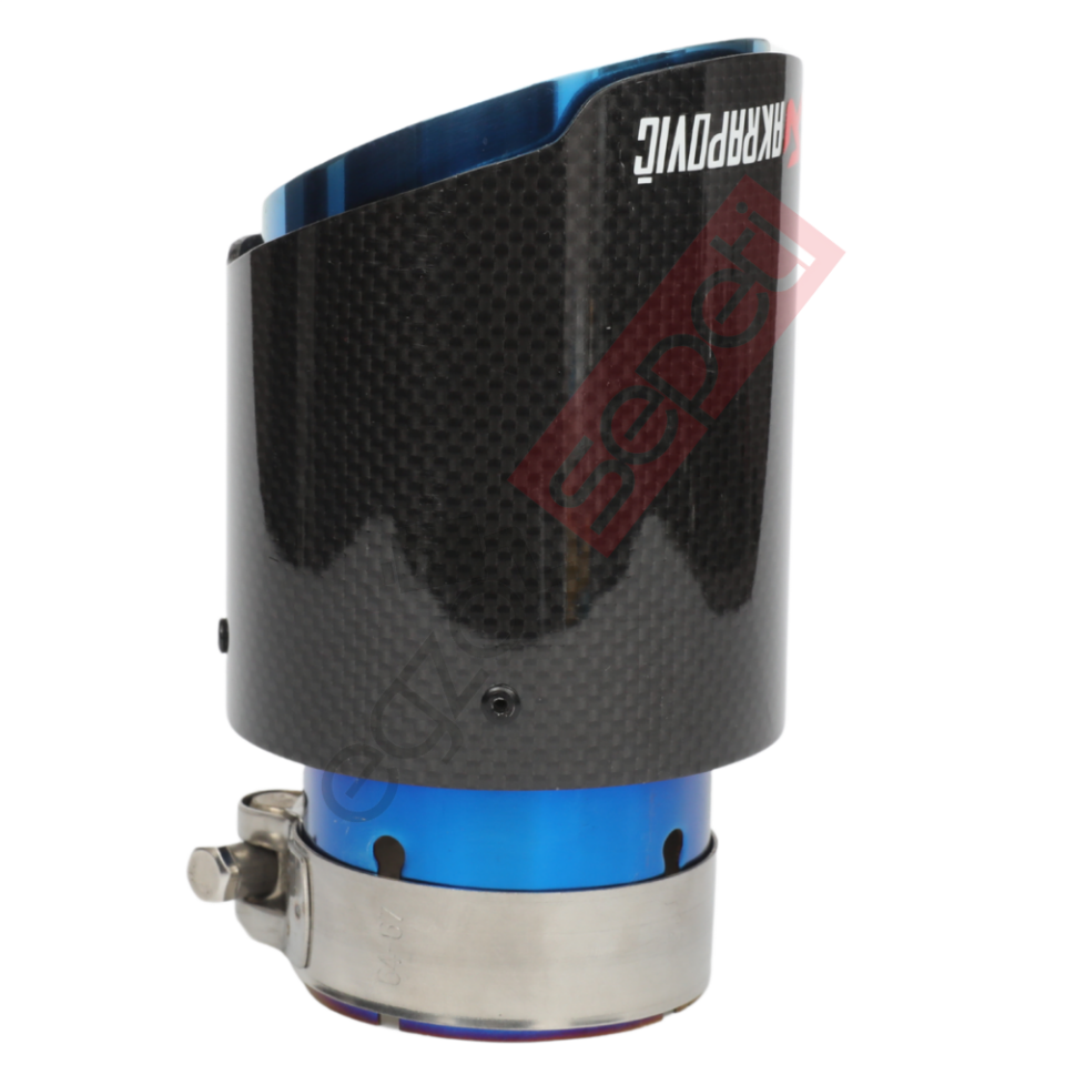 Akrapoviç Karbon Egzoz Ucu 90 MM Parlak Mavi Gerçek Karbon Mazleme İthal Ürün