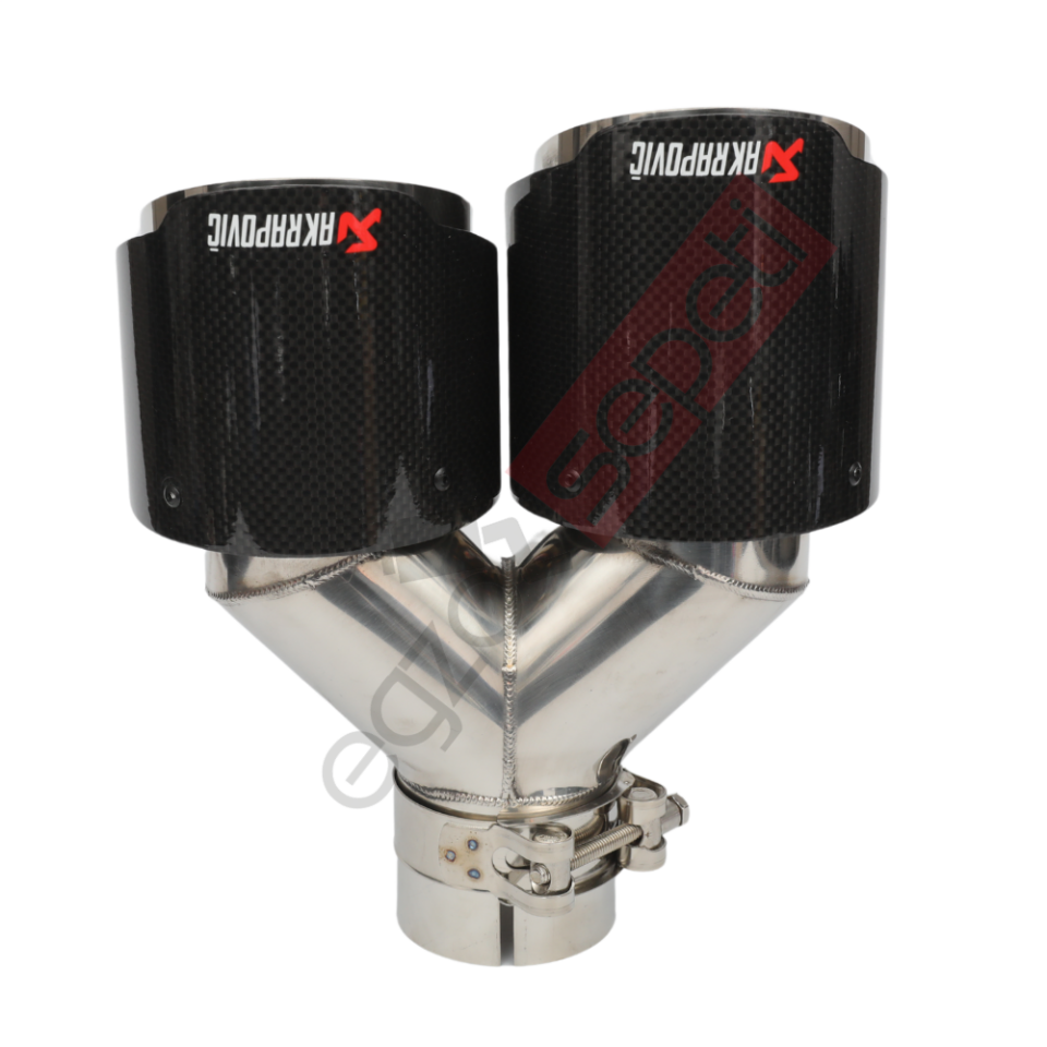 Akrapoviç Karbon Egzoz Ucu 100 MM Çiftli Parlak Sag Gerçek Karbon Malzeme İthal Ürün