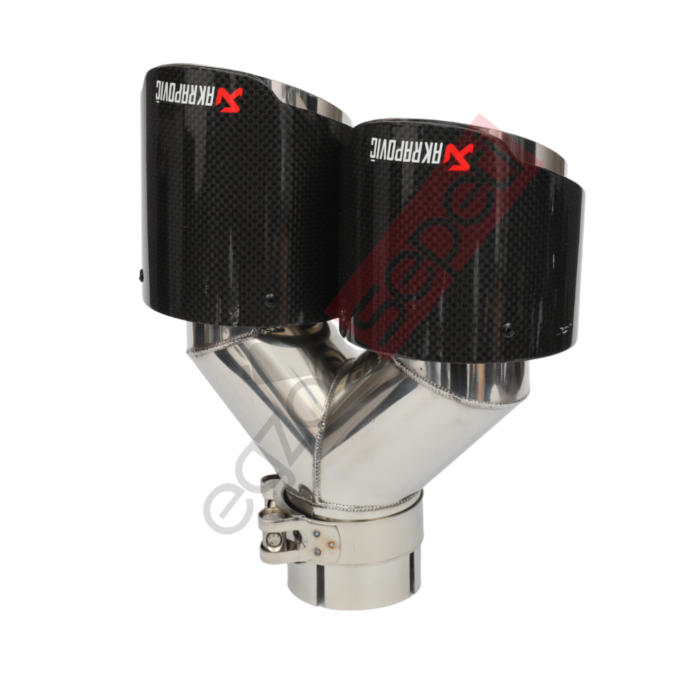 Akrapoviç Karbon Egzoz Ucu 100 MM Çiftli Parlak Sol Gerçek Karbon Malzeme İthal Ürün