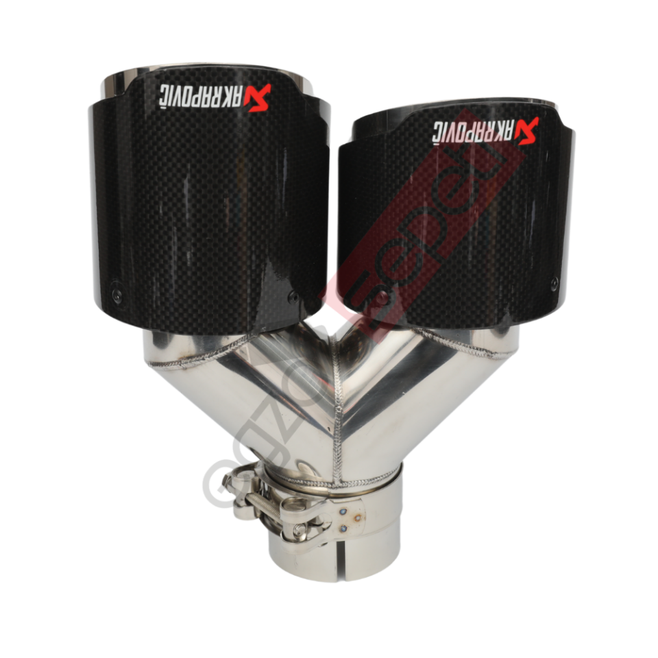 Akrapoviç Karbon Egzoz Ucu 100 MM Çiftli Parlak Sol Gerçek Karbon Malzeme İthal Ürün