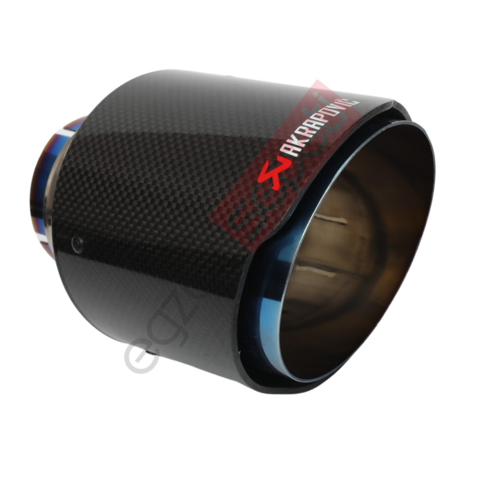 Akrapoviç Karbon Egzoz Ucu 100 MM Parlak Mavi Gerçek Karbon Malzeme İthal Ürün