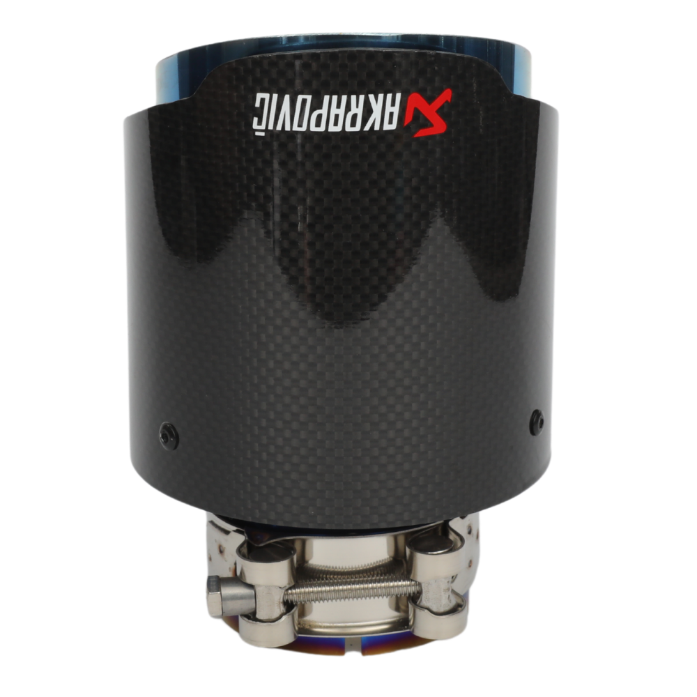 Akrapoviç Karbon Egzoz Ucu 100 MM Parlak Mavi Gerçek Karbon Malzeme İthal Ürün