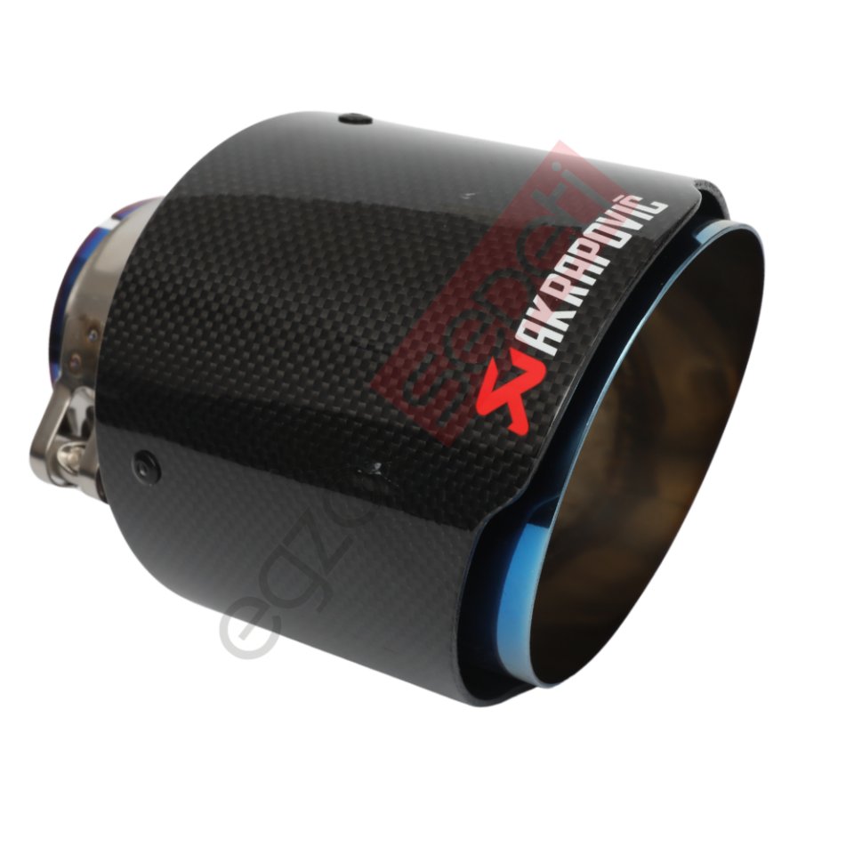 Akrapoviç Karbon Egzoz Ucu 114 MM Parlak Mavi Gerçek Karbon Malzeme İthal Ürün