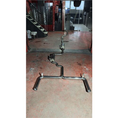 VW Scirocco 1.4 / 1.5 Benzinli Downpipe Çift Krom Flanşlı Varex 60 mm Krom Borularla Krom Kit
