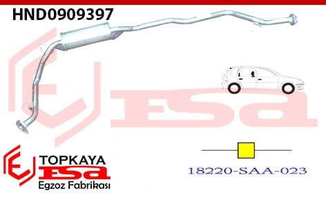 Honda Jazz 1.2/1.4İ 8V Orta Susturucu Borulu 2001 > 2008
