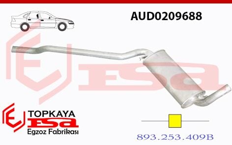 Audi 80 Orta Susturucu Borulu 1.6/1.8 Benzinli 1986 > 1991
