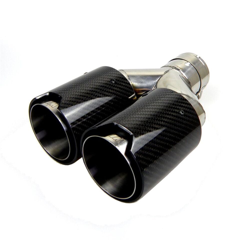 Bmw M Logolu Karbon Egzoz Ucu 90 MM Parlak Sol