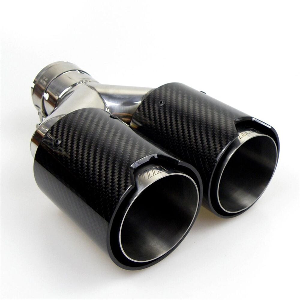 Bmw M Logolu Karbon Egzoz Ucu 90 MM Parlak Sag