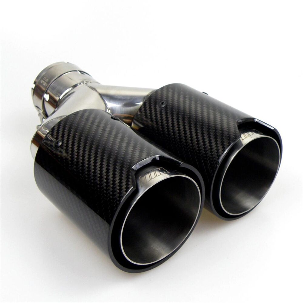 Bmw M Logolu Karbon Egzoz Ucu 90 MM Parlak Sag