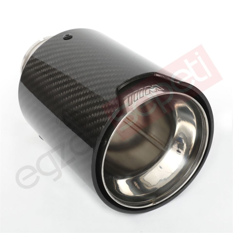 Bmw M Logolu Karbon Egzoz Ucu 100 MM Parlak İçi Deliksiz