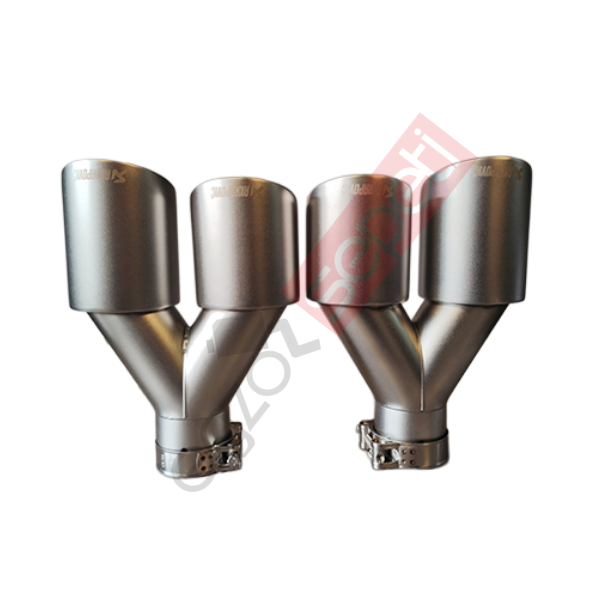 Akrapoviç Krom Egzoz Ucu 90 MM Çiftli Gümüş Sağ ve Sol Takım Malzeme İthal Ürün