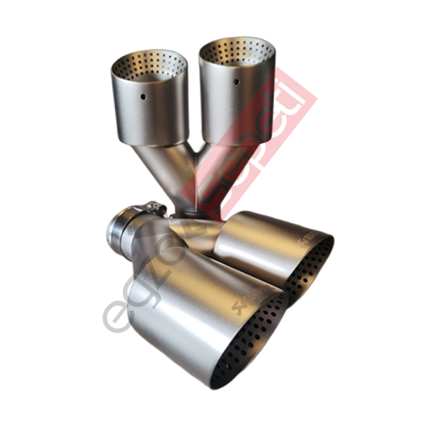 Akrapoviç Krom Egzoz Ucu 90 MM Çiftli Gümüş Sağ ve Sol Takım Malzeme İthal Ürün