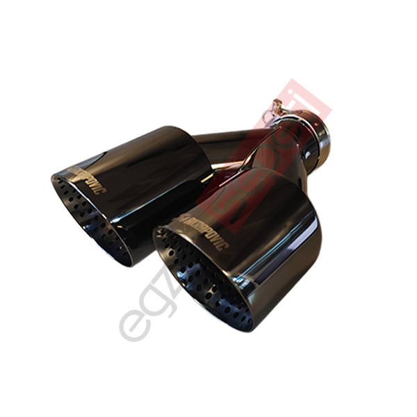 Akrapoviç Krom Egzoz Ucu 90 MM Çiftli Siyah Sag Taraf Malzeme İthal Ürün