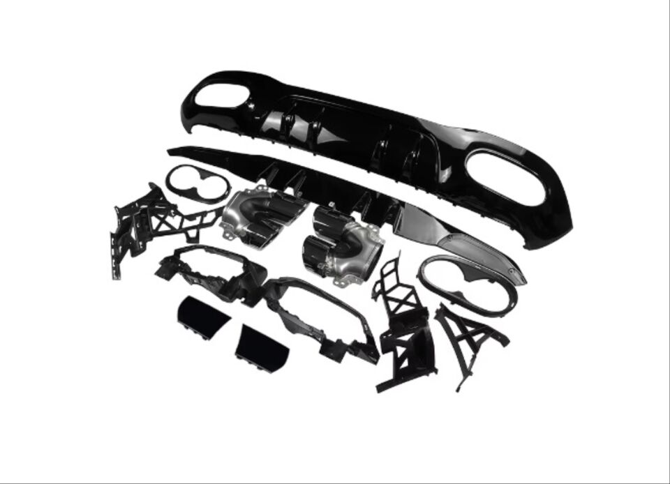 MERCEDES W118 CLA 2019-2022 IÇIN UYUMLU CLA45 DIFUZOR & EGZOZ SETI (SIYAH EGZOZ ILE)