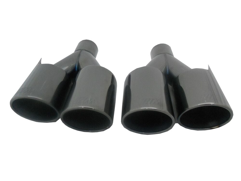 Bmw M Logolu Egzoz Ucu 60*89 MM Siyah Çiftli Takım Sag Ve Sol