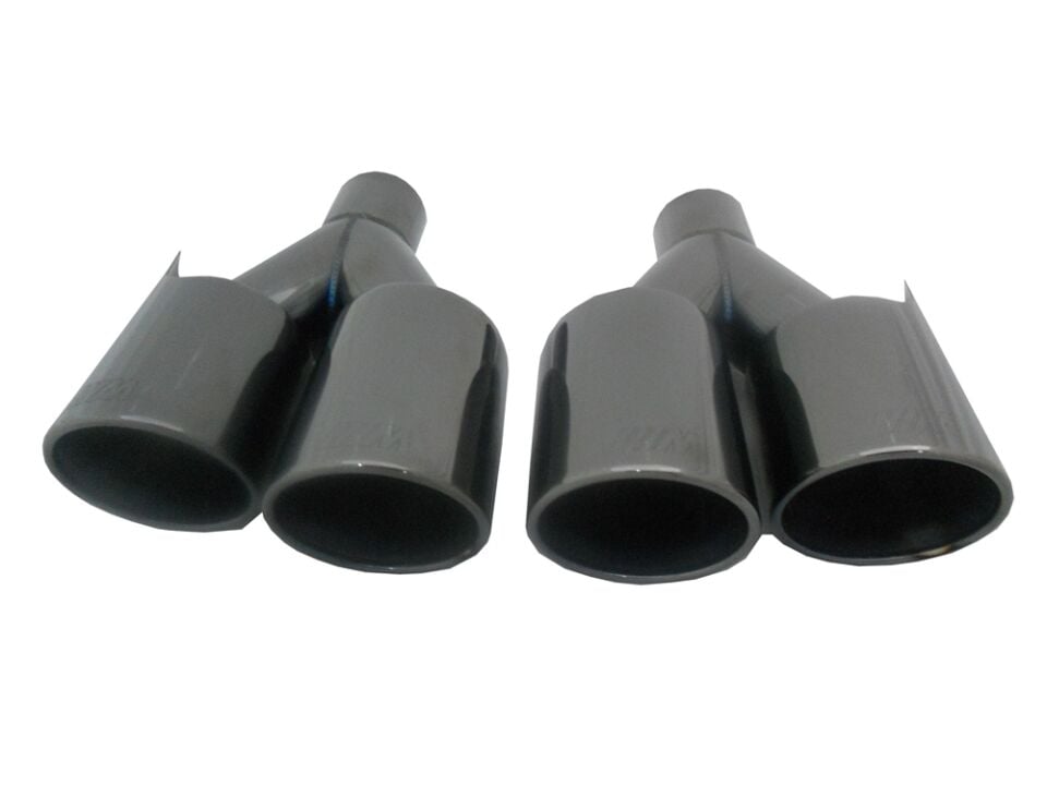 Bmw M Logolu Egzoz Ucu 60*89 MM Siyah Çiftli Takım Sag Ve Sol
