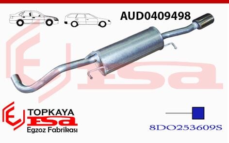Audi A4 1.8 20V Arka Susturucu Borulu Sedan / Station Wagon 1994 > 2001