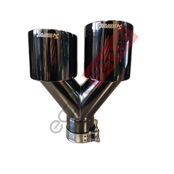 Akrapoviç Egzoz Ucu 100 MM Krom Parlak Siyah Çiftli Sag Taraf  İthal Ürün