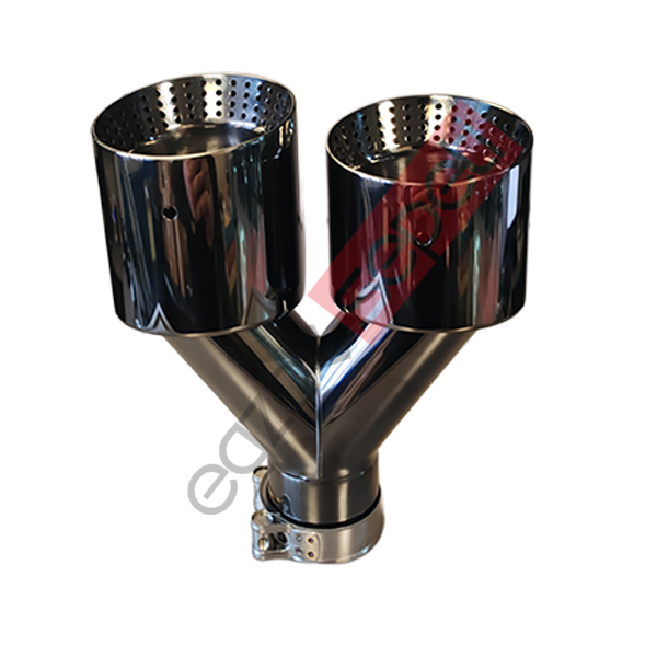 Akrapoviç Egzoz Ucu 100 MM Krom Parlak Siyah Çiftli Sag Taraf  İthal Ürün