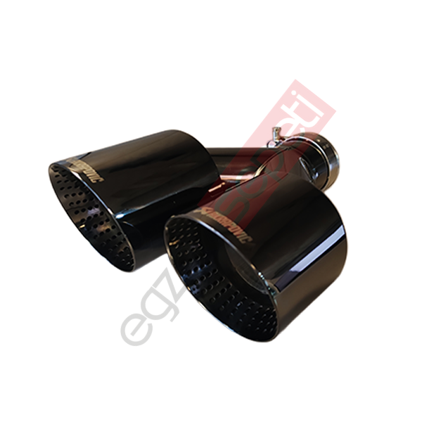 Akrapoviç Egzoz Ucu 100 MM Krom Parlak Siyah Çiftli Sag Taraf  İthal Ürün