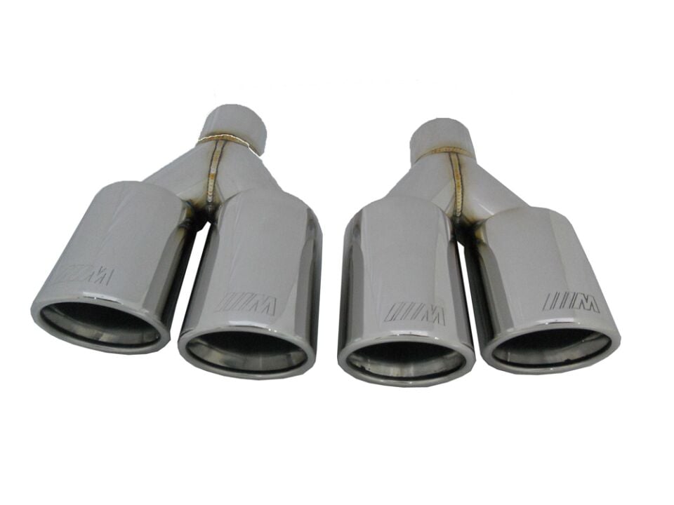Bmw M Logolu Egzoz Ucu 60*89 MM Krom Çiftli Takım Sag Ve Sol