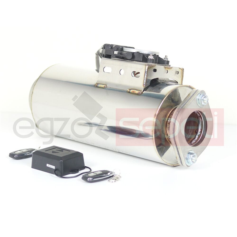 Varex Kumandalı Egzoz 60 mm Krom Flanşlı Sistem + Uzaktan Kumanda Beyni Çift Anahtarlı