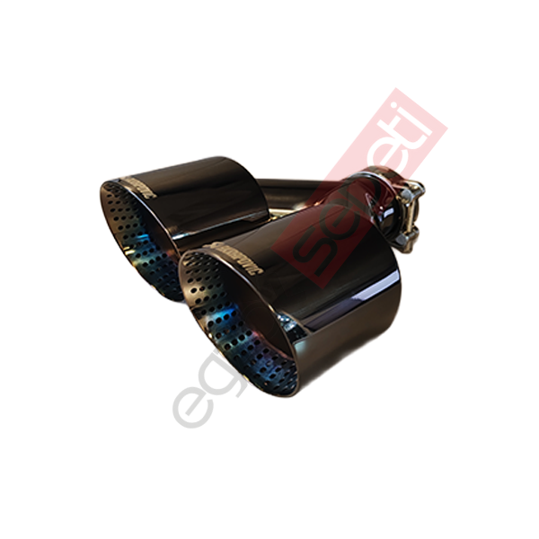 Akrapoviç Egzoz Ucu 100 MM Krom Parlak Siyah Çiftli Sol Taraf  İthal Ürün