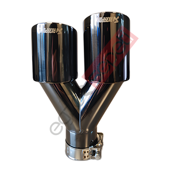 Akrapoviç Egzoz Ucu 100 MM Krom Parlak Siyah Çiftli Sol Taraf  İthal Ürün