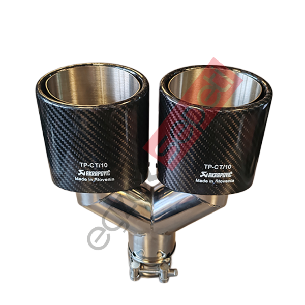 Akrapoviç Karbon Egzoz Ucu 100 MM Çiftli Parlak Siyah Eşit Oval Gerçek Karbon Malzeme İthal Ürün