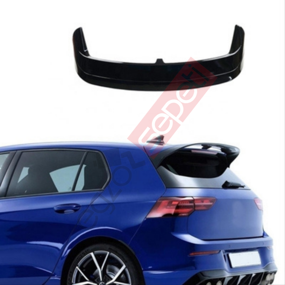 GOLF 8 IÇIN UYUMLU SPOILER - PIANO BLACK (PARLAK SIYAH)