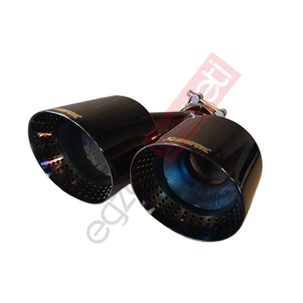 Akrapoviç Krom Egzoz Ucu 114 MM Çiftli Siyah Sag Taraf Malzeme İthal Ürün