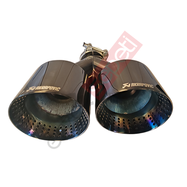 Akrapoviç Krom Egzoz Ucu 114 MM Çiftli Siyah Sag Taraf Malzeme İthal Ürün