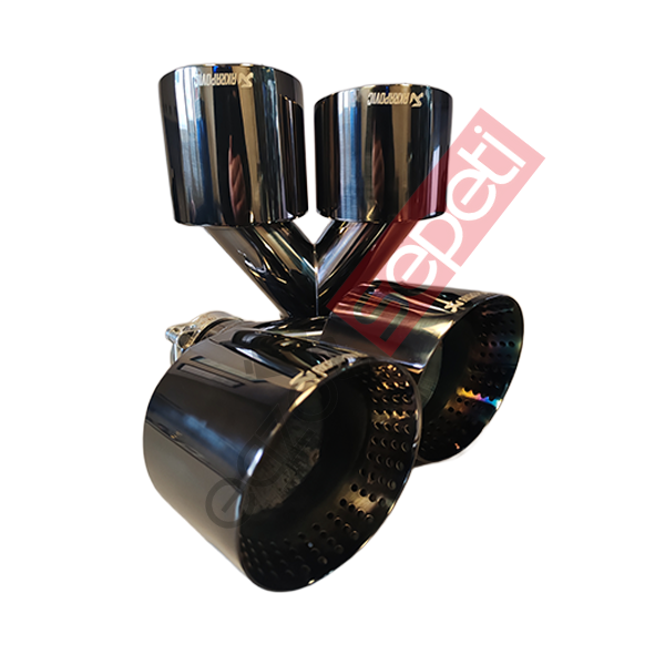 Akrapoviç Parlak Siyah Krom Egzoz Ucu 114 MM Takım Sag Ve Sol İthal Ürün