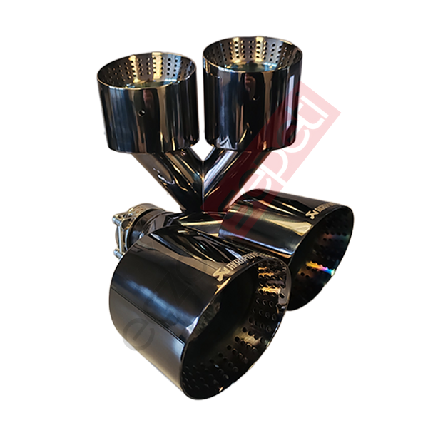 Akrapoviç Parlak Siyah Krom Egzoz Ucu 114 MM Takım Sag Ve Sol İthal Ürün