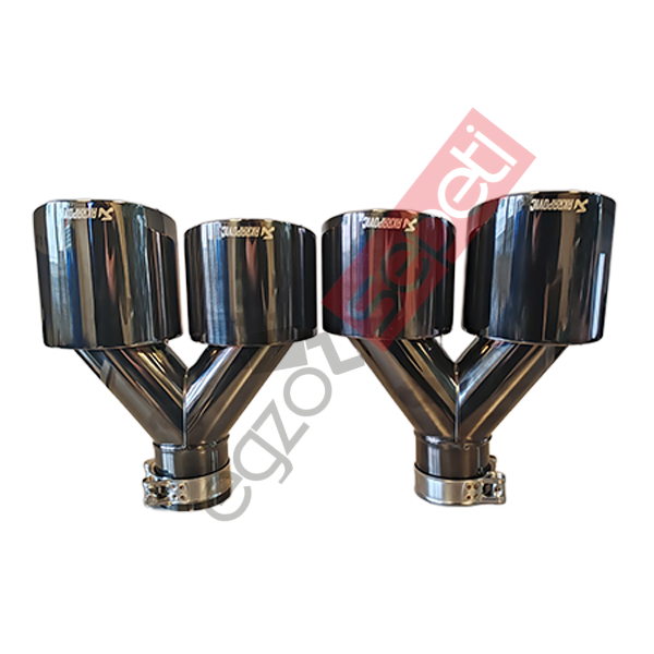 Akrapoviç Parlak Siyah Krom Egzoz Ucu 114 MM Takım Sag Ve Sol İthal Ürün