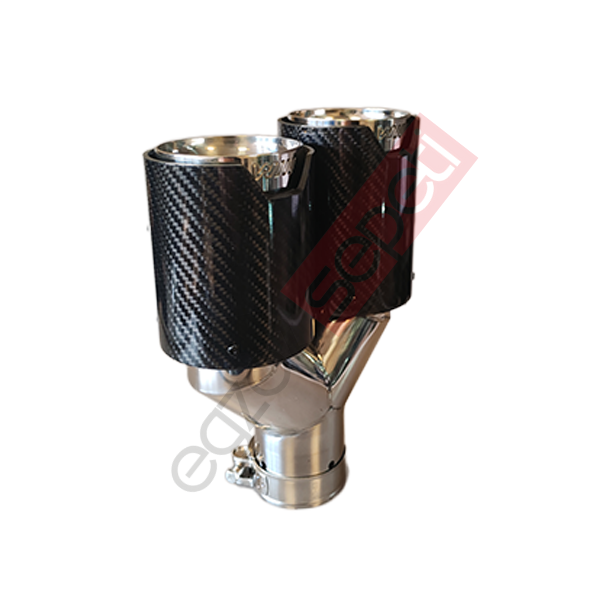 Bmw M Logolu Karbon Egzoz Ucu 90 MM Delikli Parlak Sag Taraf Gerçek Karbon İthal Ürün