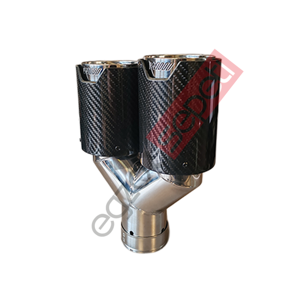 Bmw M Logolu Karbon Egzoz Ucu 90 MM Delikli Parlak Sag Taraf Gerçek Karbon İthal Ürün