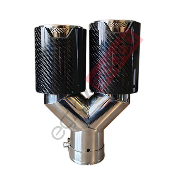 Bmw M Logolu Karbon Egzoz Ucu 90 MM Delikli Parlak Sag Taraf Gerçek Karbon İthal Ürün