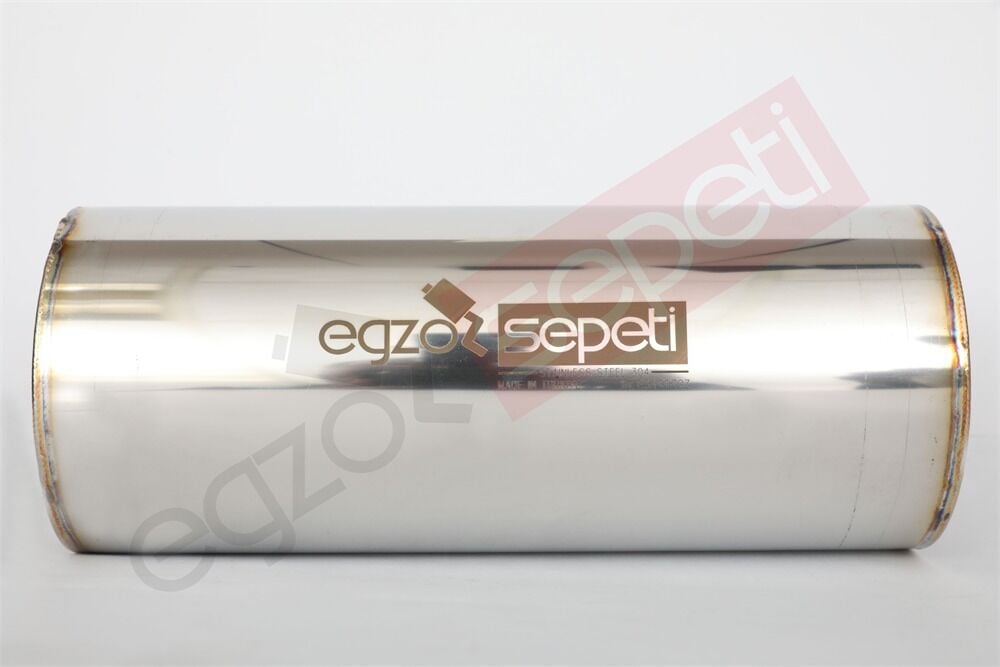 Özel Üretim Rezonatör 51 Çap 304 Krom, Elyaflı Spor Susturucu 25 CM