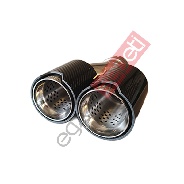 Bmw M Logolu Karbon Egzoz Ucu 90 MM Delikli Parlak Sol Taraf Gerçek Karbon İthal Ürün