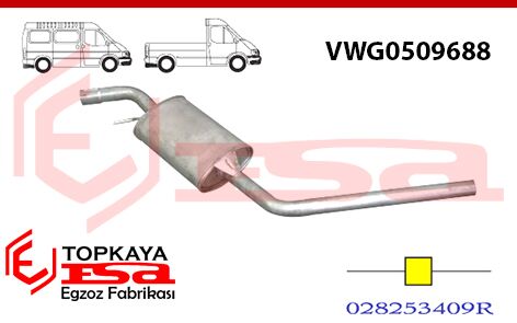 Volkswagen Transporter T4 Orta Susturucu Borulu 2.4 D 1996 > 2003