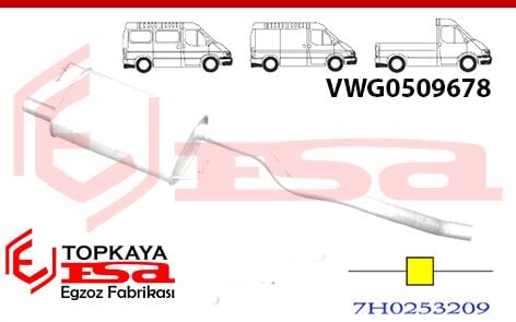 Volkswagen Transporter T5 2.5 Tdi Orta Susturucu Borulu 2003 >..