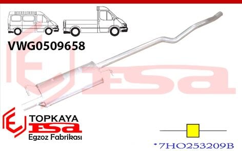 Volkswagen Transporter T5 1.9 Tdi Orta Susturucu Borulu 2003 >..