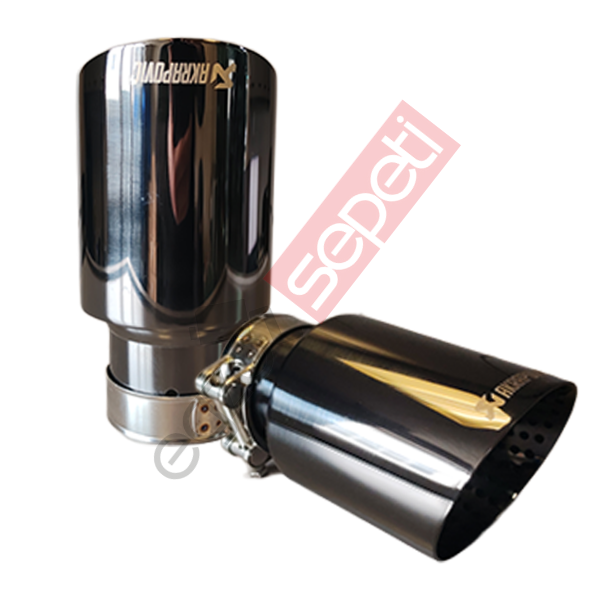 Akrapoviç Egzoz Ucu 90 MM Sağ Ve Sol Takım Parlak Siyah Delikli  İthal Ürün