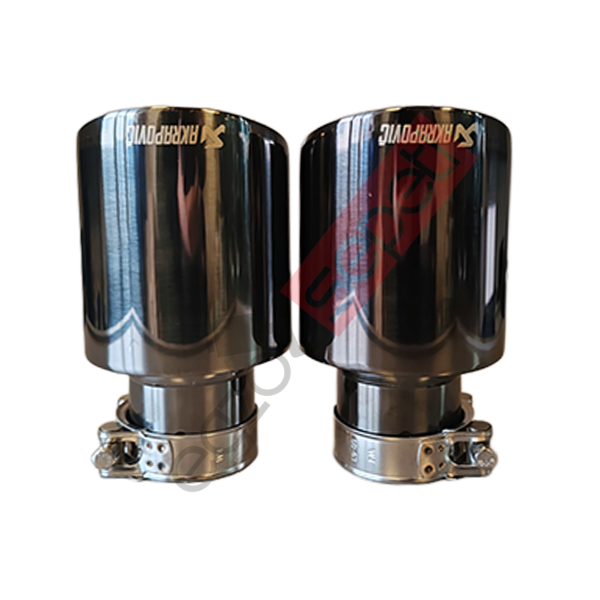 Akrapoviç Krom Egzoz Ucu 100 MM Sağ Ve Sol Takım Parlak Siyah Delikli İthal Ürün