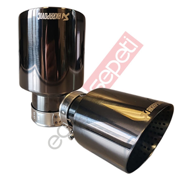 Akrapoviç Krom Egzoz Ucu 100 MM Sağ Ve Sol Takım Parlak Siyah Delikli İthal Ürün